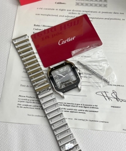 cartier santos wssa0037 grey dial 39.8mm