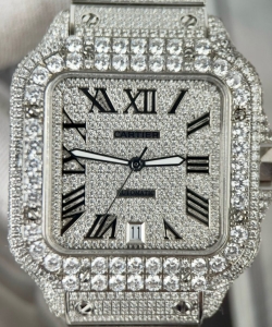 cartier santos with stone bezel 39.8mm