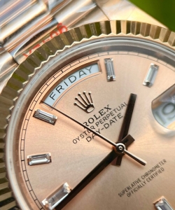 Rolex day-date 228235 pink dial stone with number 40mm