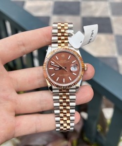 Rolex datejust gold wrapped chocolate dial luminous markers gmf 36mm