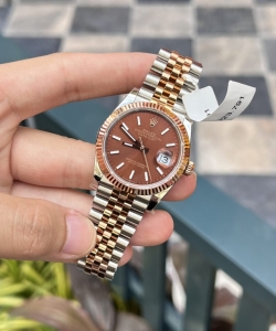 Rolex datejust gold wrapped chocolate dial luminous markers gmf 36mm