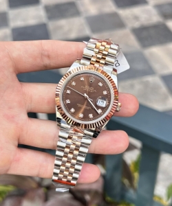 Rolex datejust 18k rose gold wrapped chocolate dial gmf 41mm