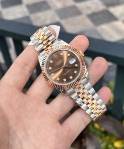 Rolex datejust 18k rose gold wrapped chocolate dial gmf 41mm