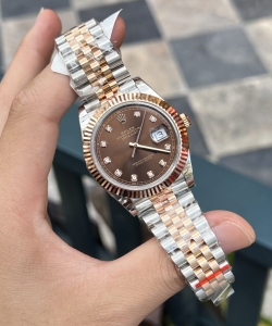 Rolex datejust 18k rose gold wrapped chocolate dial gmf 41mm