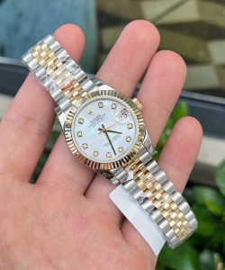 Rolex datejust 18k gold wrapped mother-of-pearl dial 31mm