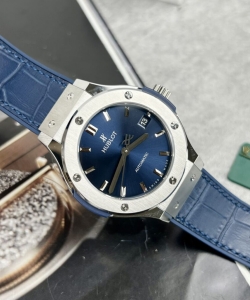 hublot classic fusion titanium blue leather strap jjf 38mm