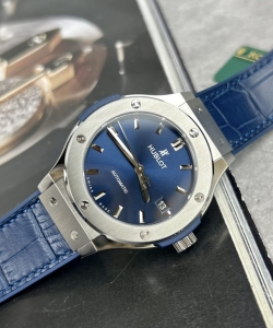 hublot classic fusion titanium blue leather strap jjf 38mm