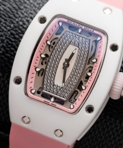 Richard Mille rm07-01 ceramic pink rubber strap 36mm