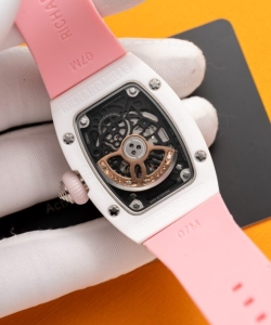 Richard Mille rm07-01 ceramic pink rubber strap 36mm