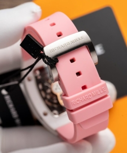 Richard Mille rm07-01 ceramic pink rubber strap 36mm