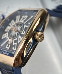 franck muller v45 men’s blue rose gold case 45mm