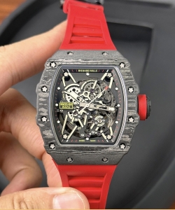 Richard Mille rm35-02 skeleton red rubber strap 44mm