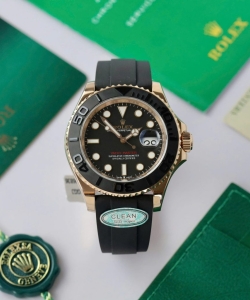 Rolex yacht-master 18k rose gold case black dial 40mm