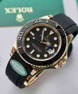 Rolex yacht-master 18k rose gold case black dial 40mm