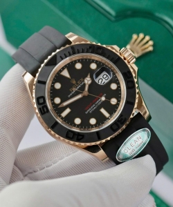 Rolex yacht-master 18k rose gold case black dial 40mm