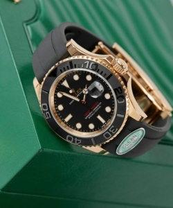 Rolex yacht-master 18k rose gold case black dial 40mm