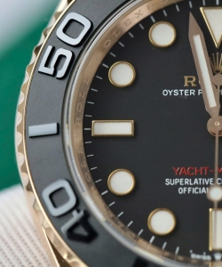 Rolex yacht-master 18k rose gold case black dial 40mm