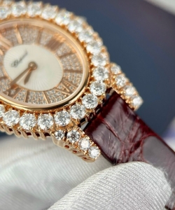 chopard with moissanite diamonds 18k gold wrapped 34mm