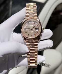 Rolex day-date gold wrapped with moissanite full dial gm v2 40mm