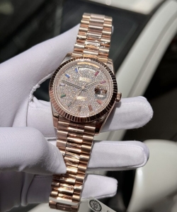 Rolex day-date gold wrapped with moissanite full dial gm v2 40mm