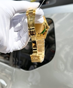 Rolex day-date diamond moissanite baguette gold wrapped 40mm