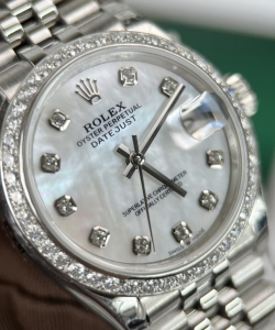 Rolex datejust jubilee strap with mother of pearl dial 31mm