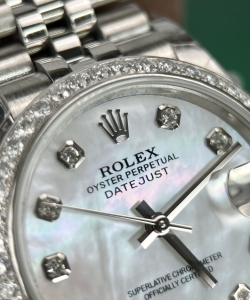 Rolex datejust jubilee strap with mother of pearl dial 31mm