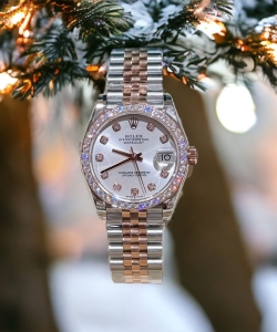 Rolex datejust moissanite diamond white dial demi 31mm