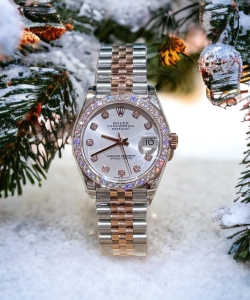 Rolex datejust moissanite diamond white dial demi 31mm