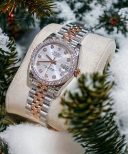 Rolex datejust moissanite diamond white dial demi 31mm