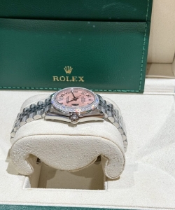 Rolex datejust moissanite diamond pink dial 31mm