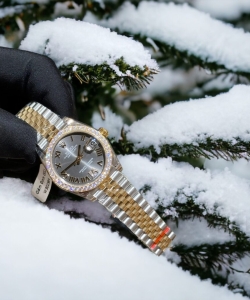 Rolex datejust moissanite diamond gray dial 31mm