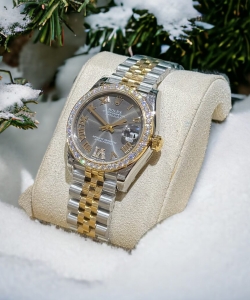 Rolex datejust moissanite diamond gray dial 31mm