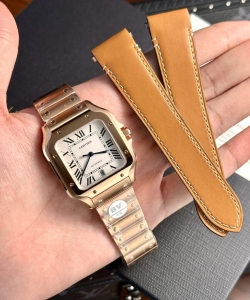 cartier santos rose gold 39.8mm