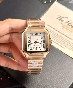 cartier santos rose gold 39.8mm