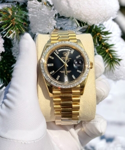 Rolex day-date 228238 18k gold wrapped moissanite bezel gm 40mm