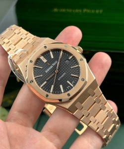 audemars piguet royal oak 15400 gold wrapped black dial zf 41mm