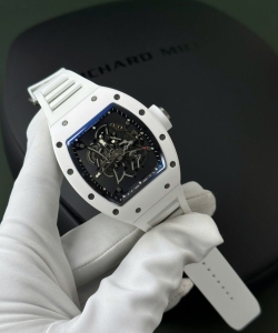 Richard Mille rm055 white ceramic rubber strap 45mm