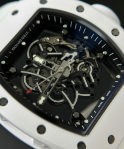 Richard Mille rm055 white ceramic rubber strap 45mm