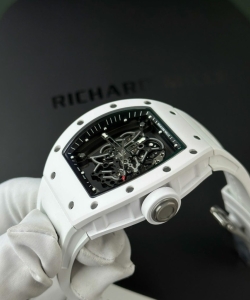 Richard Mille rm055 white ceramic rubber strap 45mm