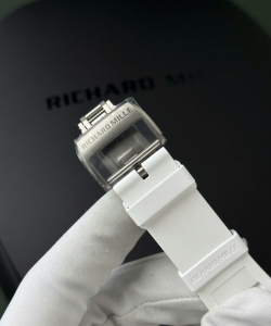 Richard Mille rm055 white ceramic rubber strap 45mm