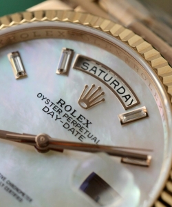 Rolex day-date dial mother of pearl custom gold wrapped 36mm