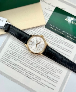 Rolex cellini date 50515 gold wrapped leather strap 39mm