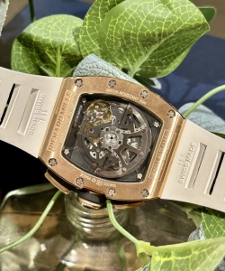 Richard Mille rm011 full diamond white rubber strap 44mm