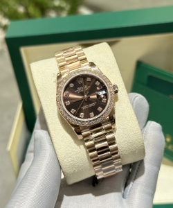 Rolex datejust super watch chocolate dial oyster strap 31mm