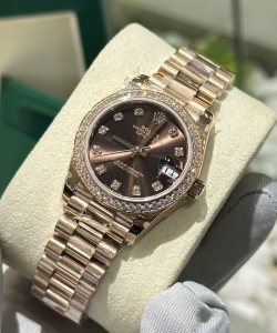 Rolex datejust super watch chocolate dial oyster strap 31mm