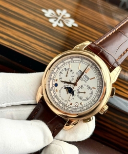 Patek Philippe grand complications 5270 clone watches white dial leather strap 41mm