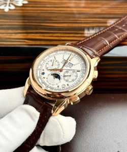 Patek Philippe grand complications 5270 clone watches white dial leather strap 41mm