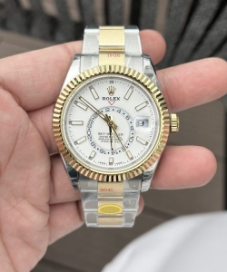 Rolex sky-dweller white dial demi oyster strap 41mm