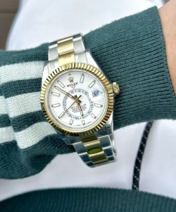 Rolex sky-dweller white dial demi oyster strap 41mm